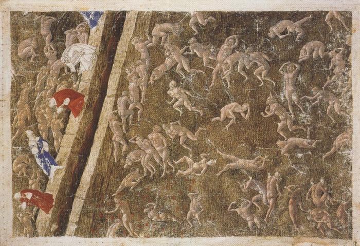The violent opposing Divine odrder in the fiery sands (mk36), Sandro Botticelli